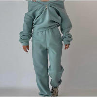 Conjunto de sudadera y pantalones de chándal de lana con cremallera, ropa deportiva informal, moda urbana, 2 piezas - details 2