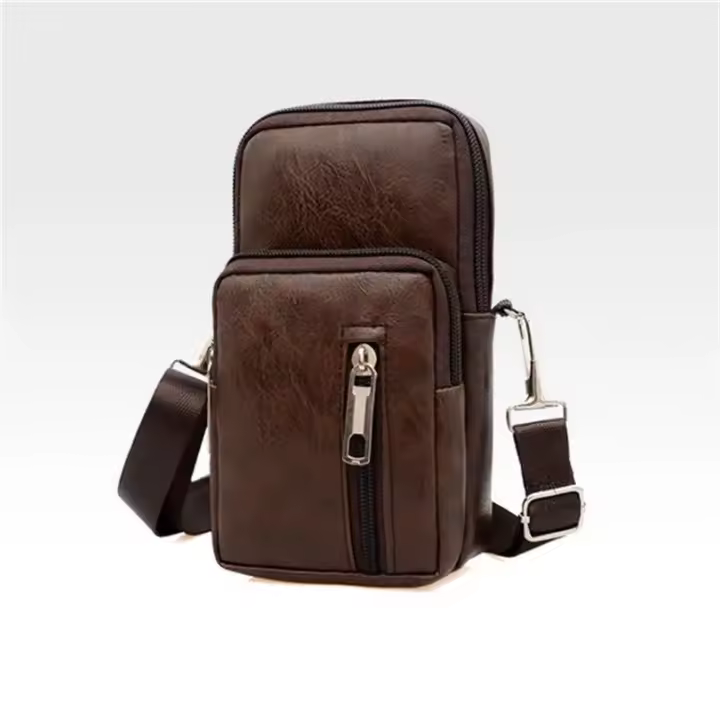 Bolso de Hombro de Cuero Genuino para Hombres Bolso Mensajero de Alta Calidad - 1