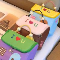 Estuche cuadrado para cosméticos para casa pequeña, bolsa de maquillaje de mano de gran capacidad con forma de casa, bolsa de almacenamiento portátil con cremallera de dibujos animados para mujer - details 13