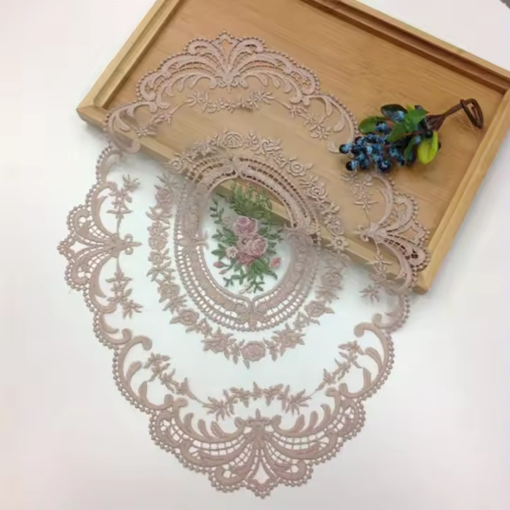 1 Pieza De Manteles Individuales De Encaje Retro, Tapete De Encaje Elegante De Estilo Francés Vintage - 1
