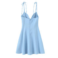 Ropa de mujer europea y americana vestido de popelina con estampado de flores populares 3 - details 3