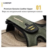 Sandalias de Cuero Genuino para Hombre Novedad de Verano, Talla Grande 38-48, Zapatos Casuales para Exteriores - details 7