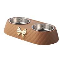 Cuencos de comida para perros y gatos, pajarita, comida para perros, cuenco doble, suministros para mascotas, 1 ud. - details 6