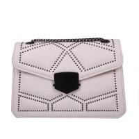 Bolso de hombro Retro con cadena y remaches para mujer, bandolera cuadrada pequeña a la moda de cuero PU con tapa, bolso de diseñador - details 21