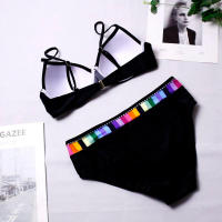 Conjunto de Bikini de 2 piezas para mujer, Bañador estampado, traje de baño de realce, ropa de playa - details 3