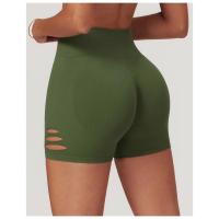 Shorts de yoga de cintura alta sin costuras con efecto levanta glúteos de secado rápido para mujer - details 7