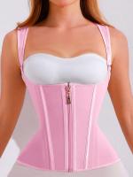 Fajas Colombianas moldeadoras de cuerpo para mujer, chaleco, Tops, entrenador de cintura de doble compresión, corsé con cremallera ajustable y ojos de gancho - details 1
