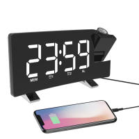 Reloj Despertador de Proyección Digital LED Grande Rotativo 180°, 5 Niveles de Deslumbramiento, Carga USB, Reserva de Batería, Alarma Doble para Niños, Ancianos, Adormilaceros - details 3
