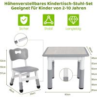 Infantil en Altura Ajustable, Muebles plástico Grupo Asientos y niñas a Partir 2 años, (Gris, Cuadrada) - details 4