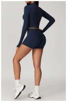 Conjunto de Yoga de Manga Larga Top de Correa Alta y Leggings Deportivos para Mujeres - details 11