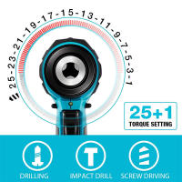 Taladro de Impacto Inalámbrico Kamolee 10mm/13mm con Cerdas para Bricolaje en Casa Herramientas Eléctricas Compatible con Batería Makita 18V - details 13