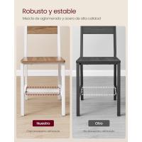 Juego de 2 Sillas de Comedor Marco de Acero, Estilo Industrial Marrón Rústico y Negro Tinta LDC092B01V1 - details 23