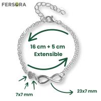 Pulsera para Mujer Infinito Corazón Ajustable Color Plata, Brazalete para el Día de la Madre, Cumpleaños, San Valentín, Regalo para Mujer, Amor Eterno y Amistad - details 1