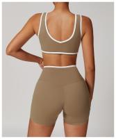 Sujetador deportivo con correa ancha para el hombro, sujetador de Yoga de una pieza resistente a los golpes, Top de Fitness al aire libre para mujer - details 8
