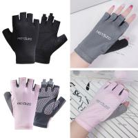 Guantes de seda de hielo cómodos para deportes al aire libre, mapla de medio dedo, alta elasticidad, conducción, pesca, ciclismo - details 3