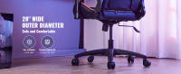SucceBuy Base de repuesto para silla de oficina, 28", capacidad de carga estática de 2500 libras, con 5 ruedas y patas reforzadas, negro - details 0