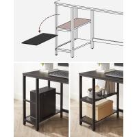 Escritorio con 2 Estantes a la Izquierda o a la Derecha, Mesa de Trabajo, para Salón Oficina, Estructura de Acero, Industrial, Negro Ébano LWD047B16 - details 5
