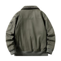 Abrigos de estilo Retro para hombre, Parkas gruesas de lana para exteriores, abrigo con cuello abatible, chaquetas de traje de vuelo sólidas a prueba de viento, invierno, nuevo - details 4