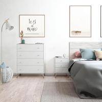 Comoda con 4 Cajones, para Dormitorio, Modelo Dulce, Acabado en Color Blanco Artik, Medidas: 77,5 cm (Ancho) x 95 cm (Alto) x 40 cm (Fondo) - details 5