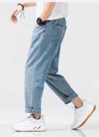 Jeans Casuales para Hombres en Primavera-Otoño Cintura Elástica, Pantalones de Denim de Trabajo Azules Estilo Hip Hop Joggers Streetwears - details 8