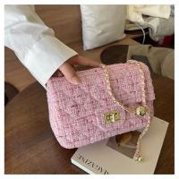 Bolso Cruzado de Tweed para Mujer Correa Ajustable Patrón a Cuadros Cierre de Cremallera Duradero - details 1
