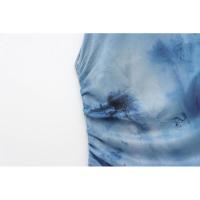 BUNO-moda de verano para mujer, vestido plisado estampado ajustado sexy, vestido largo hasta el tobillo sin mangas con cremallera elegante para mujer - details 7