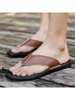 Moda zapatillas hombres verano al aire libre desgaste casa suave fondo una palabra zapatillas playa versión coreana de hombres sandalias zapatillas - details 3