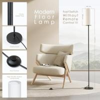 Lámpara de pie LED, lámpara de pie regulable para sala de estar, lámpara de pie con temperatura de 3 colores, lámpara de lectura con pantalla de lino e interruptor de pie - details 33