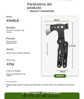 Kit Supervivencia 14 en 1 Acero Ultraduro - Hacha, Martillo, Plegable, Regalo Hombre/Padre para Camping y Emergencia - details 1