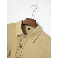 Camisa de Manga Larga para Hombres en Otoño Cómoda y Casual Figura de Cuadros de Tres Dimensiones - details 7