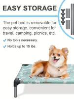 Hamaca desmontable para perro con alfombrilla lavable, cómoda cama elevada a prueba de humedad con fondo antideslizante, rectangular - details 1