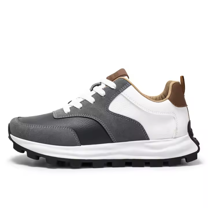 Zapatos Forrest Gump Cuero con Bloques de Color, Zapatos de Papá, Suelas de Plataforma Modernas para Hombre, Zapatos Que se Desván, Zapatos Deportivos Casuales Transpirables - 1