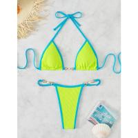 Bikini Micro Sexy Para Mujer 2023 Conjunto De Baño Con Cadena Estilo Brasileño Bikini De Tanga Traje De Baño De Playa Low Waist Sin Aros - details 14