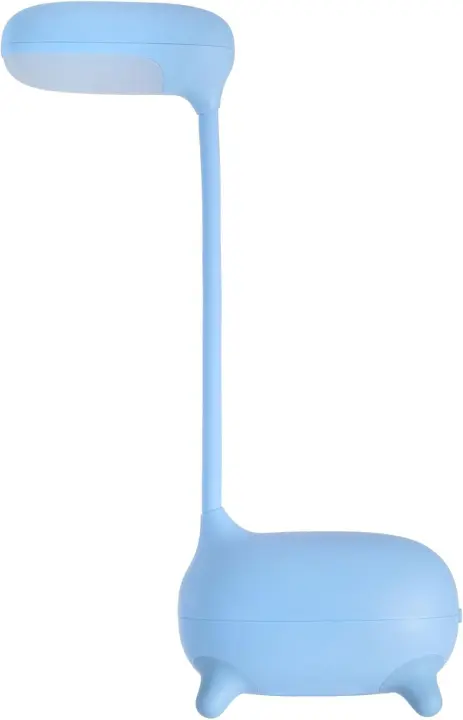Lámpara de Mesa LED de Jirafa Regulable, Batería y USB Incluidos, Material de Plástico, 2.5W, Azul - 1
