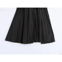 BUNO-2024 Otoño/Invierno francés minimalista Pu cuero empalme A-line falda Retro elegante Midi falda de media longitud Mujer - details 4