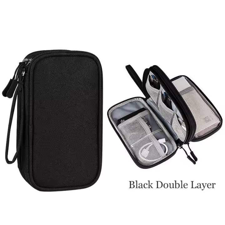 Bolsa de almacenamiento para dispositivos electrónicos, estuche organizador Digital para auriculares, tarjetas SD, unidades de cables USB, Kit de viaje, bolso de embrague - 1