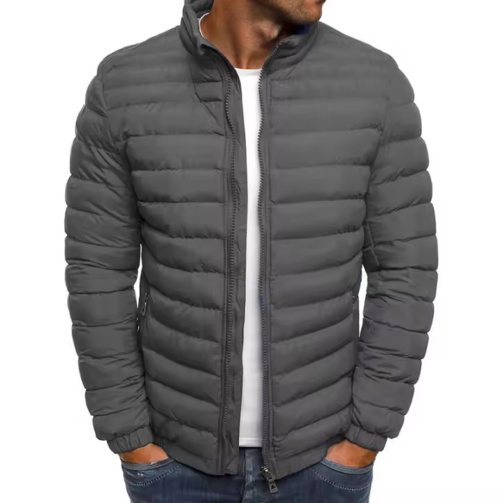 Otoño Invierno nueva chaqueta de color sólido, una chaqueta de algodón para hombre simple y atmosférica 0 - 1
