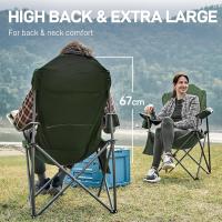 Silla de Camping Alta de 150kg Plegable, Resistente, Silla de Jardín con Bolsillo y Vasos - details 29