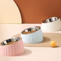 Herramienta de alimentación para mascotas, cuenco de acero inoxidable para gatos, alimentador doble antiderrames para gatos, cuenco de alimentación para mascotas antivuelco multiusos, protección del cuello - details 2