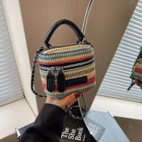Bolso Cruzado de Tela Tirada a Rayas Chic Versátil para Uso Diario y Viajes - details 0