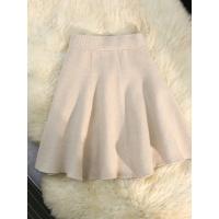 Faldas para mujer de punto con volantes Vintage sólido Casual faldas de cintura elástica elegante mujer A-Line faldas de cintura alta - details 5
