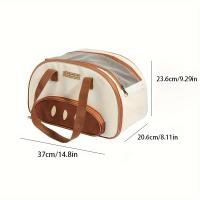 Mochila transportadora portátil para perros y gatos pequeños, diseño con forma de tostada con función de salida de cabeza, Material de poliéster con cremallera - details 2