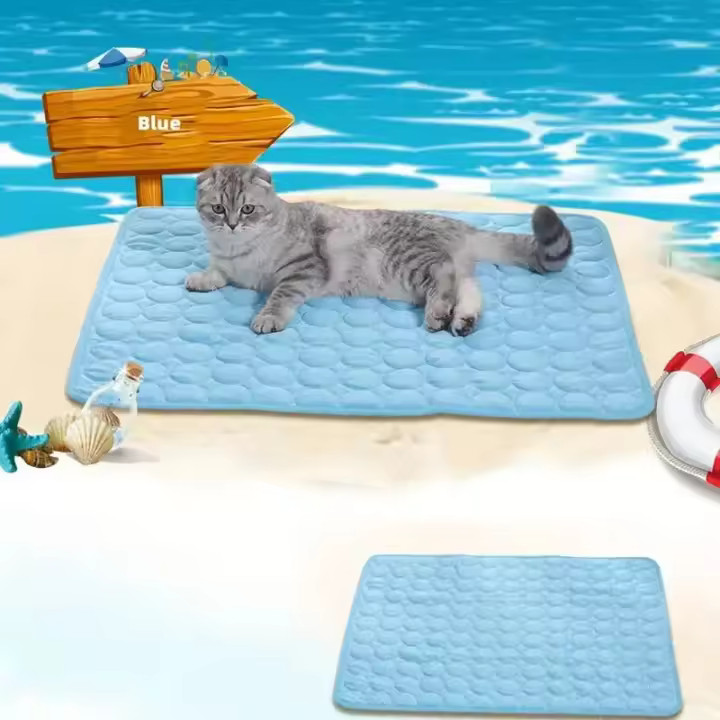 Alfombrilla Refrescante para Mascotas Autorentable, Lavable, Tapiz de Dormir de Seda de Hielo para Perros y Gatos en Verano - 1