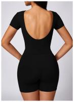 Material de nylon de los pantalones cortos flacos de la parte posterior sólida de la yoga Tre de la comodidad rápida - details 2