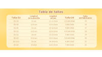 Tabla de tallas