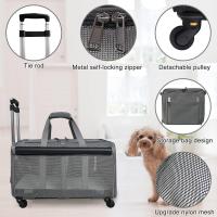 GOYJOY Transportador rodante para mascotas de doble compartimento con ruedas para 2 mascotas, para hasta 35 libras, transportador rodante para gatos para 2 gatos, diseño súper ventilado, ideal para - details 2