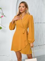 Color sólido nuevo en vestido de manga larga para mujer con volantes en ventas G A Line vestidos elegantes y bonitos para mujer fiesta completa de moda Y2k X - details 12