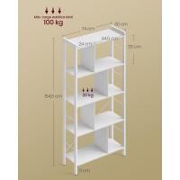 Estantería de Almacenamiento de 5 Niveles, Organizador de Oficina de Estudio, con Compartimentos, para Salón, Estilo Industrial, Marrón Rústico y Negro - details 11