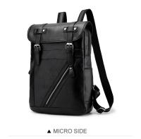 Mochila de cuero para hombre y mujer, morral de estilo universitario, resistente al agua, sencillo y Popular, estilo Retro coreano - details 21
