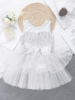 Vestido de baile de Ballet para niñas, sin mangas, lentejuelas brillantes, leotardo de malla, tutú, Ropa de baile, gimnasia, patinaje, disfraz de escenario actuación - details 34